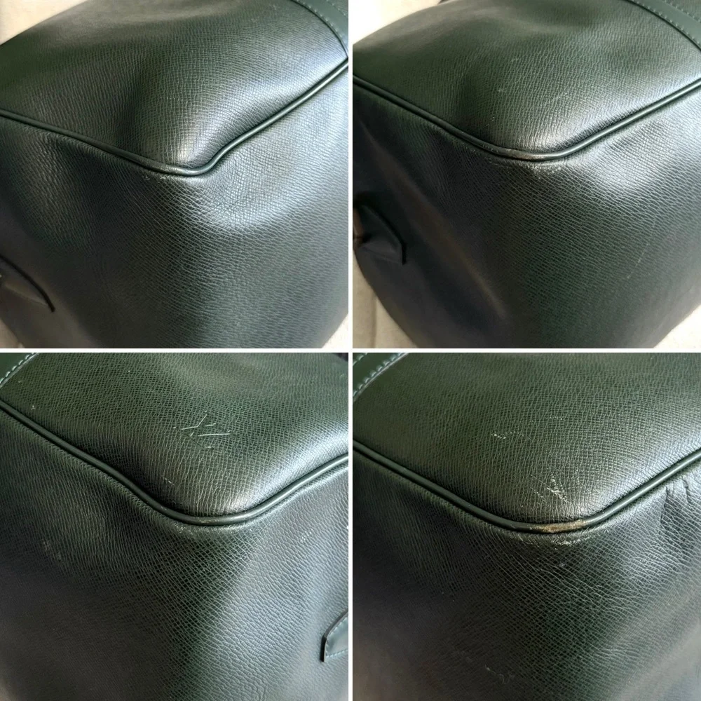 Authentic LOUIS VUITTON Taiga Kendall PM Episea green leather travel bag unisex